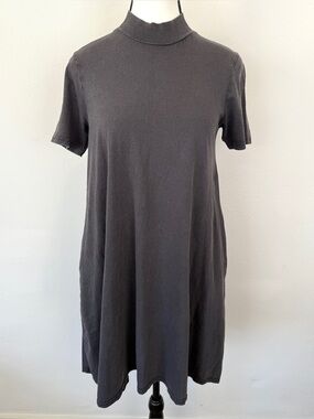 Cheap Monday Size S Mystic Wash Dress Charcoal Gray Mock Neck T Shirt Dress